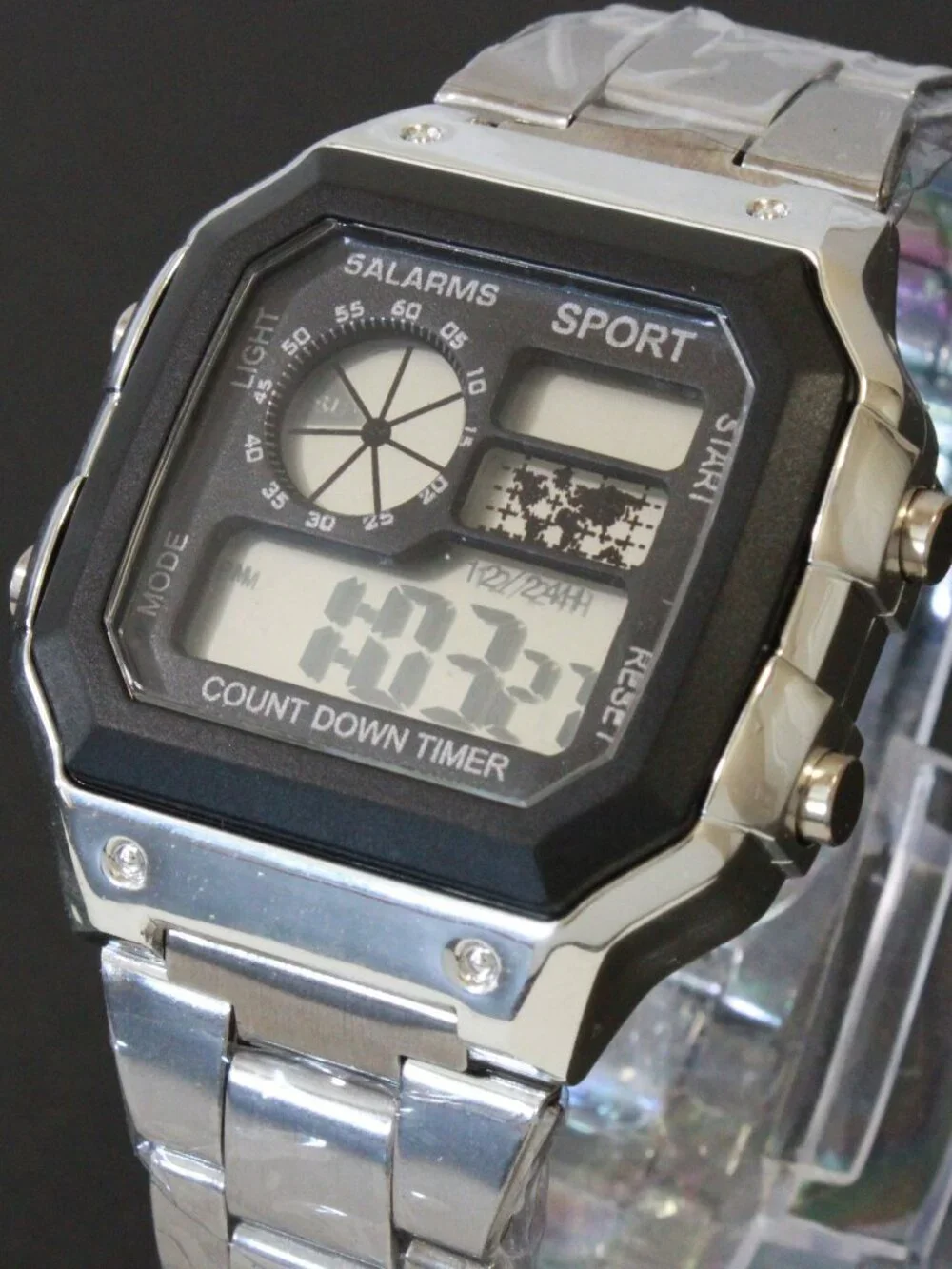 Royal Style Dual Time Alarm Stop Watch Count Down Timer
